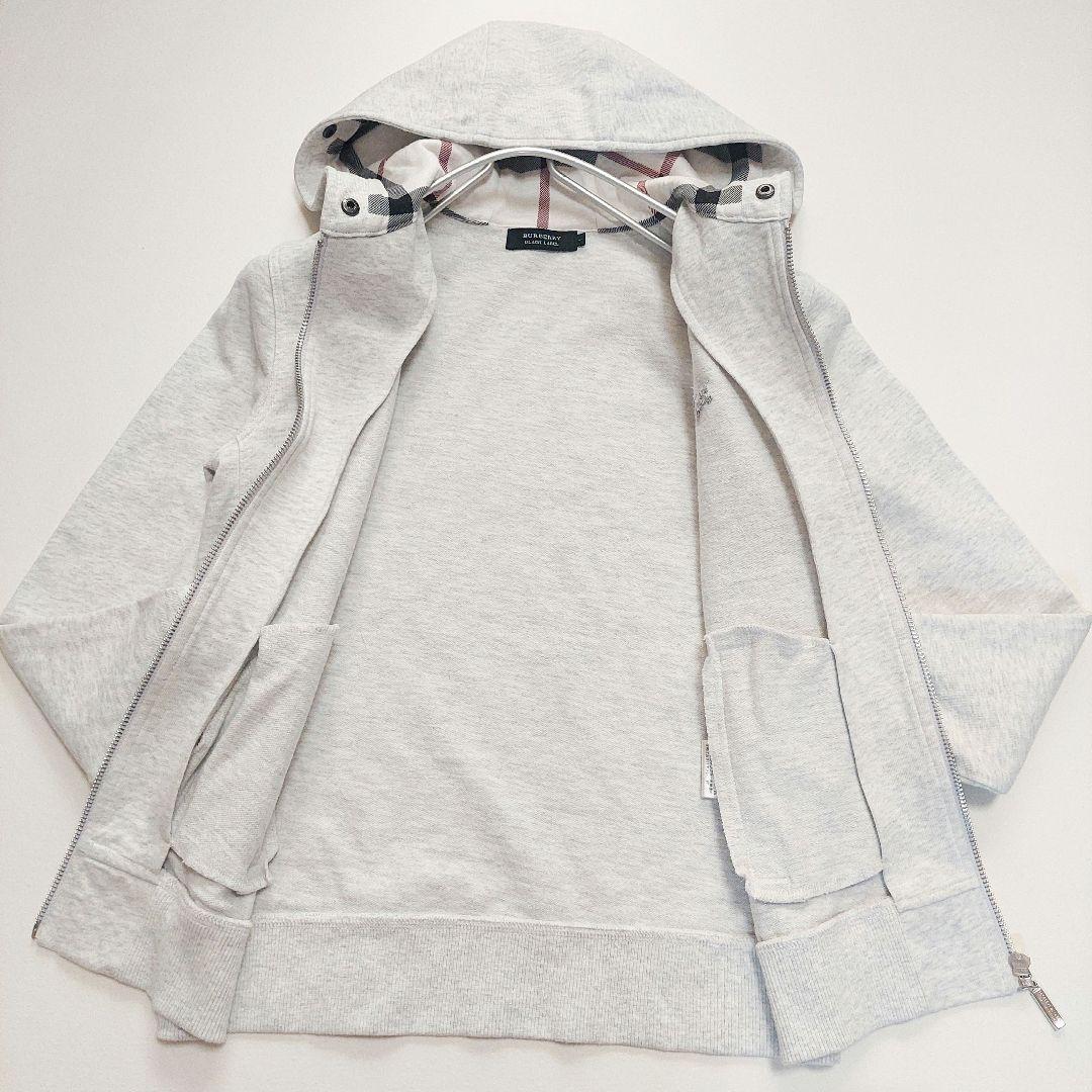 BURBERRY BLACK LABEL　ファー付フーディパーカー　ノバチェック