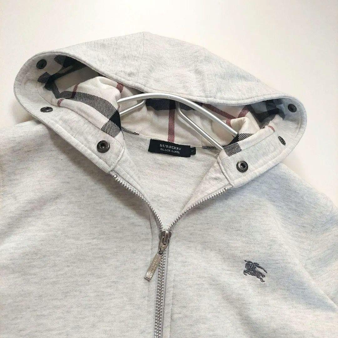 BURBERRY BLACK LABEL　ファー付フーディパーカー　ノバチェック