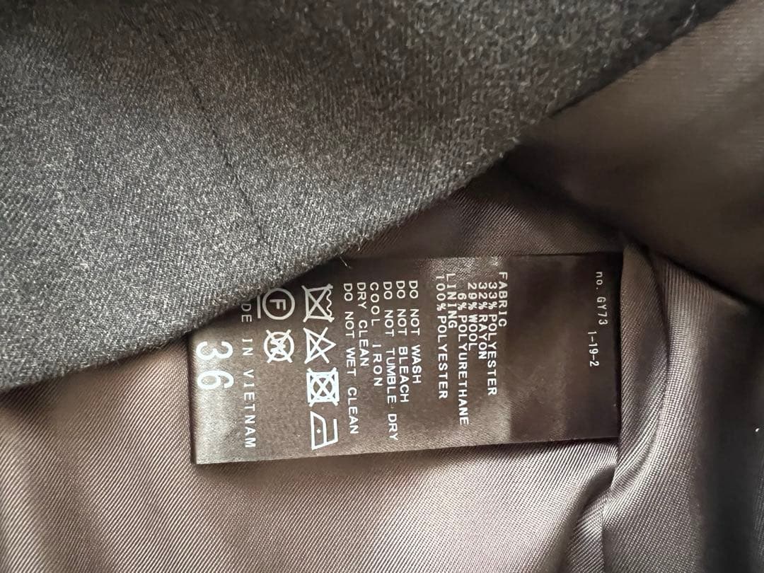 Spick&Span ウールブレンドダブルブレストジャケット 36 グレー