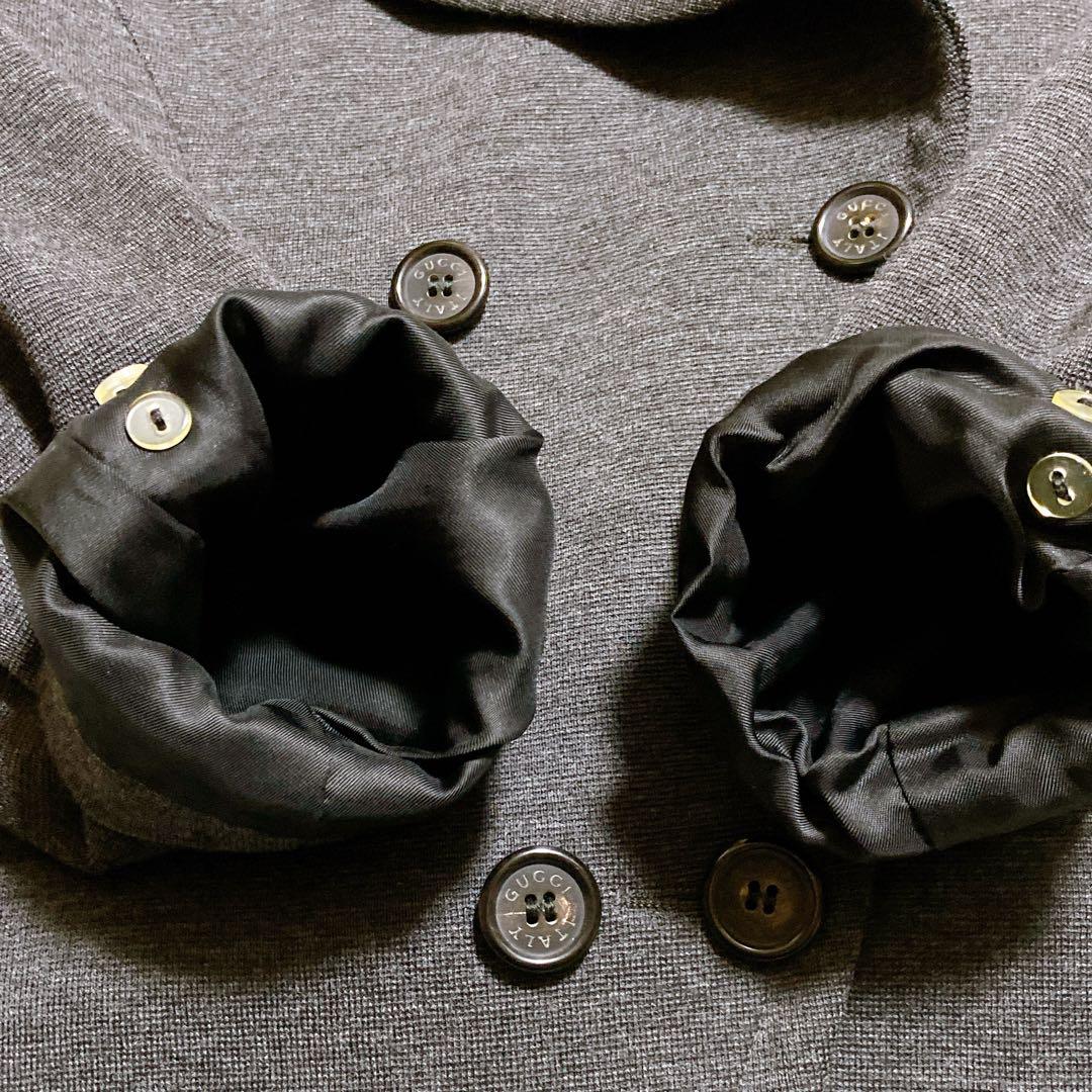 良品☆グッチ　ウールコート　ジャケット　ダブルブレスト　チェーン　ペプラム　42