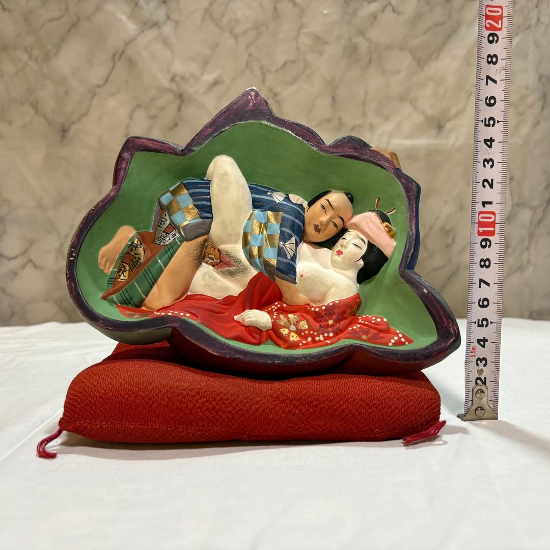 【骨董】春画 置物 布袋様 裏絵 枕絵 裏隠し 浮世絵