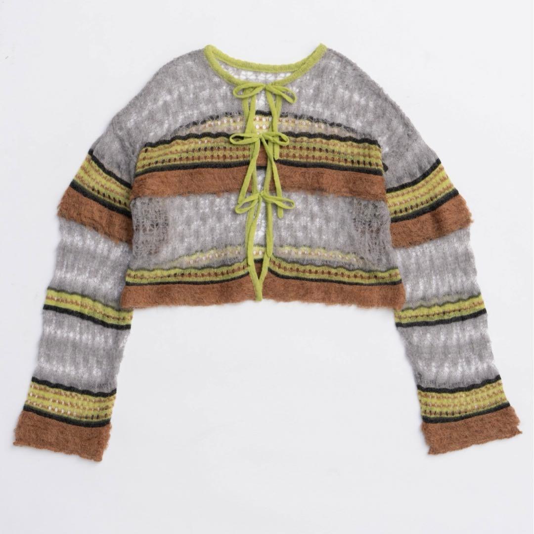 maison special 2way リボンカーディガン