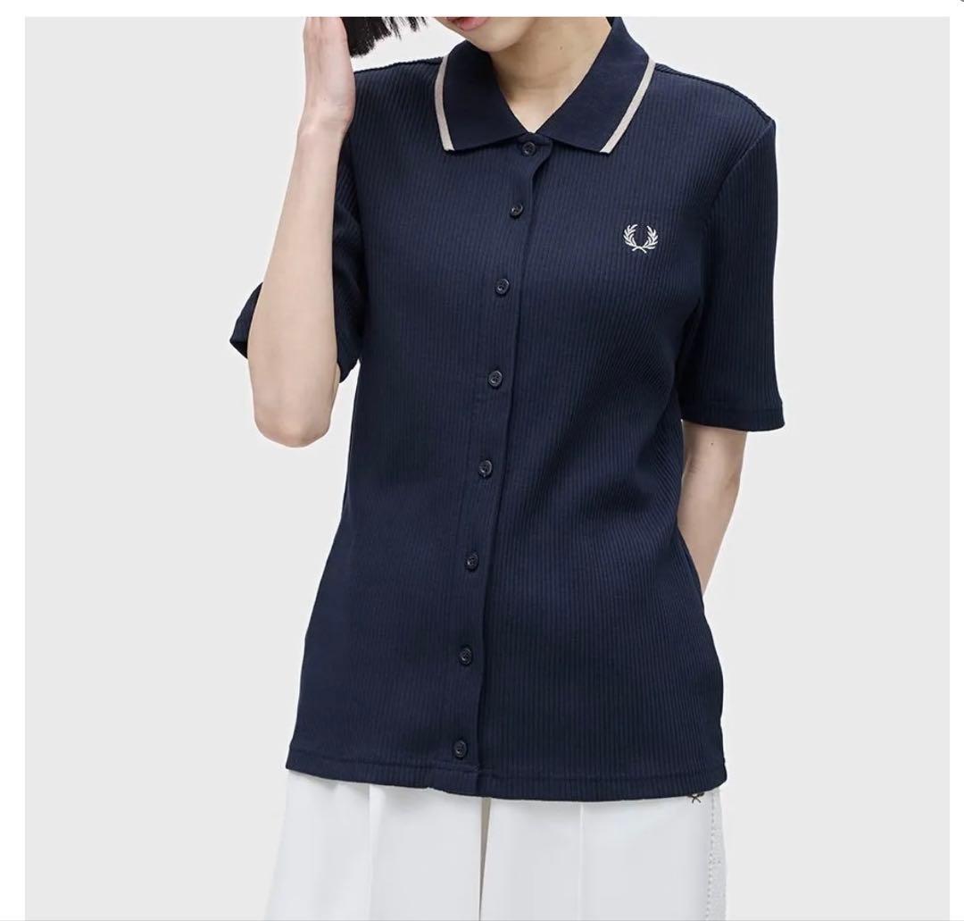 【美品】FRED PERRY ネイビーポロシャツ UK 10 レディース