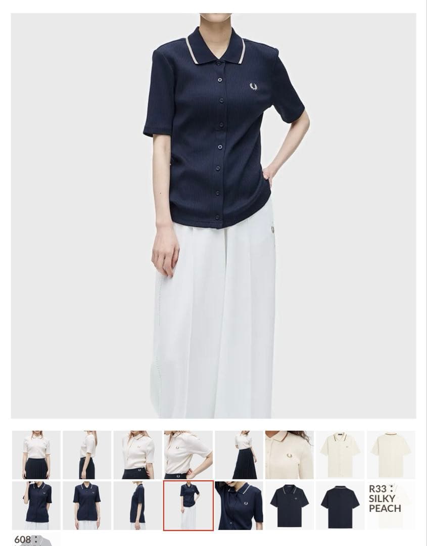 【美品】FRED PERRY ネイビーポロシャツ UK 10 レディース