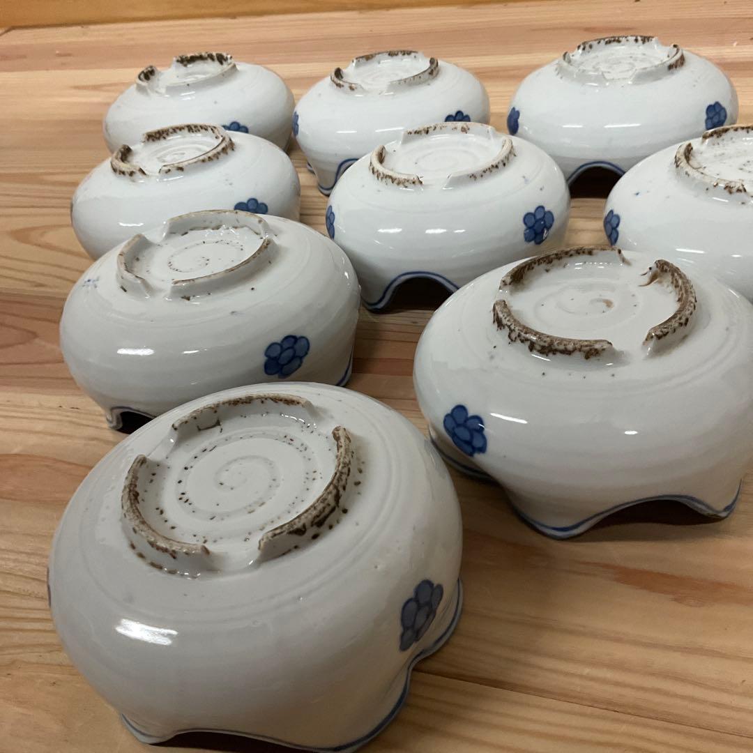 古染付　山水図膾向付　１０客揃え