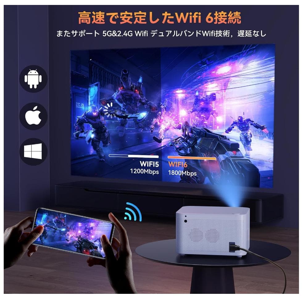 ⭕新品・未開封【プロジェクター 小型 15000lm 4K対応 】