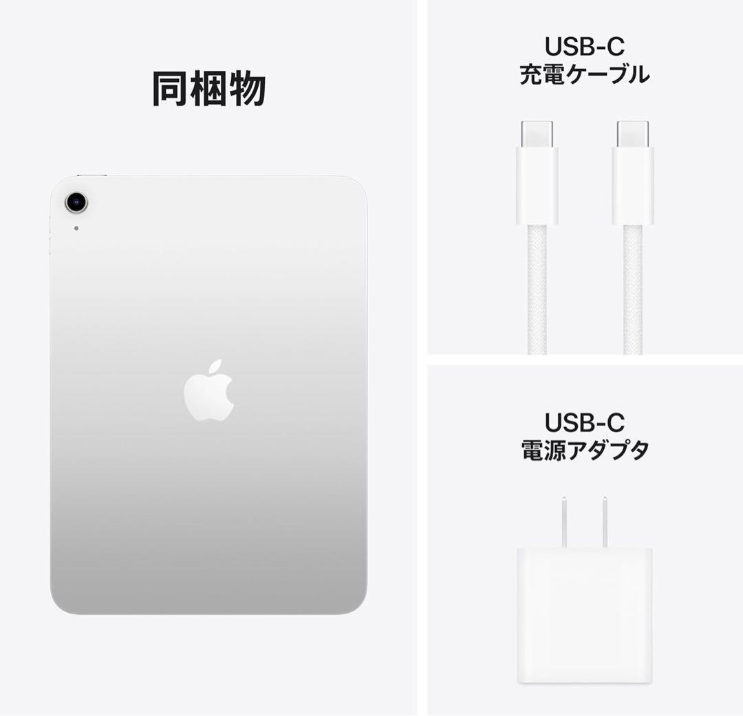 iPad Wi-Fi 128GB - シルバー (A16) 充電器付き 箱ごと