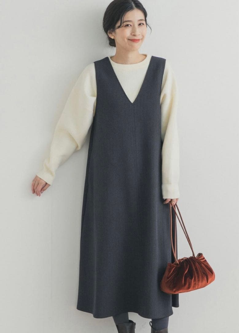 新品タグ付き　DOORS メランジBACKタックフレアジャンスカ