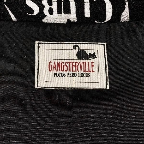 良品 GANGSTERVILLE 総柄 3B テーラードジャケット ブラック L