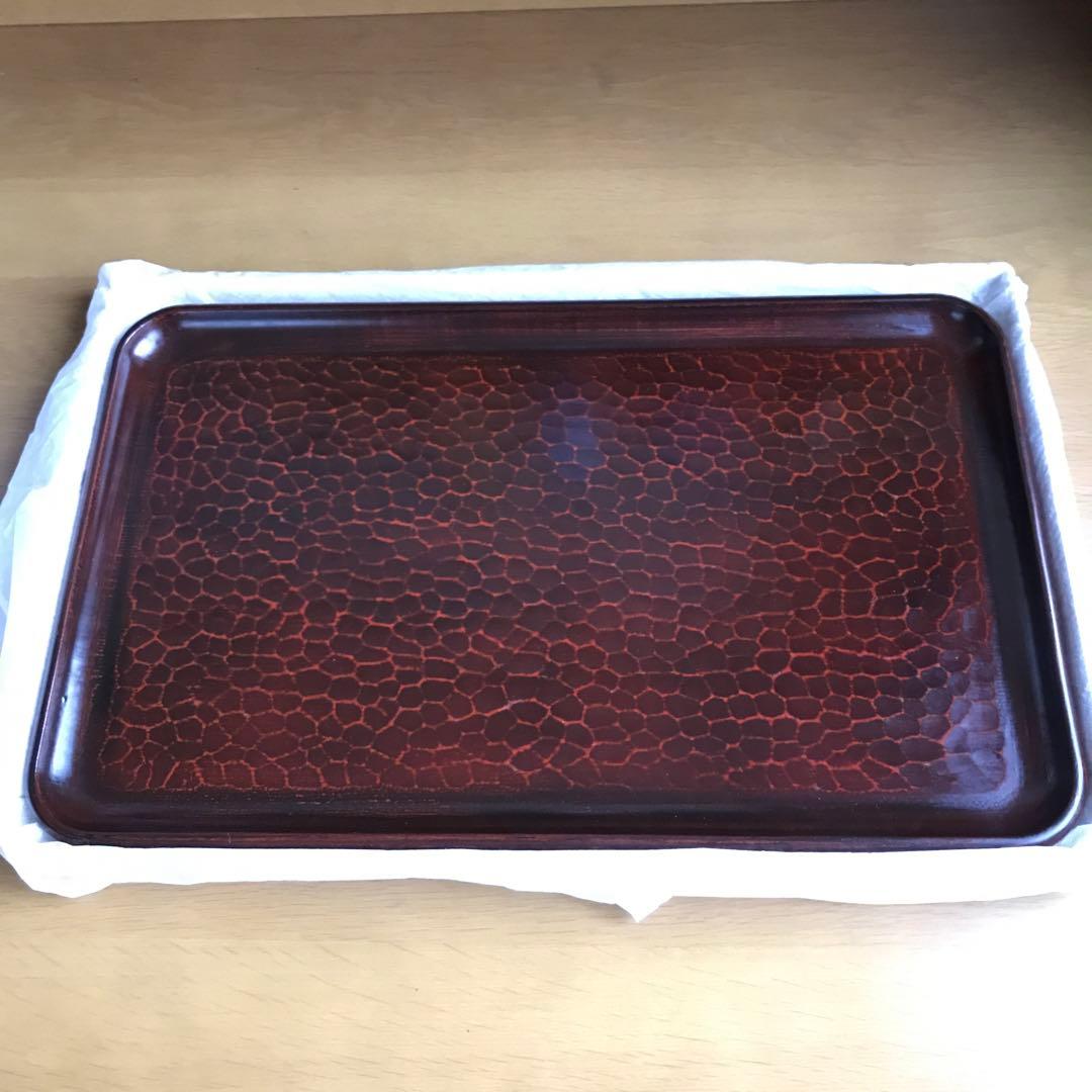 [希少な逸品］鎌倉彫　長手盆　刀目　陽堂十四世　大石雅樹