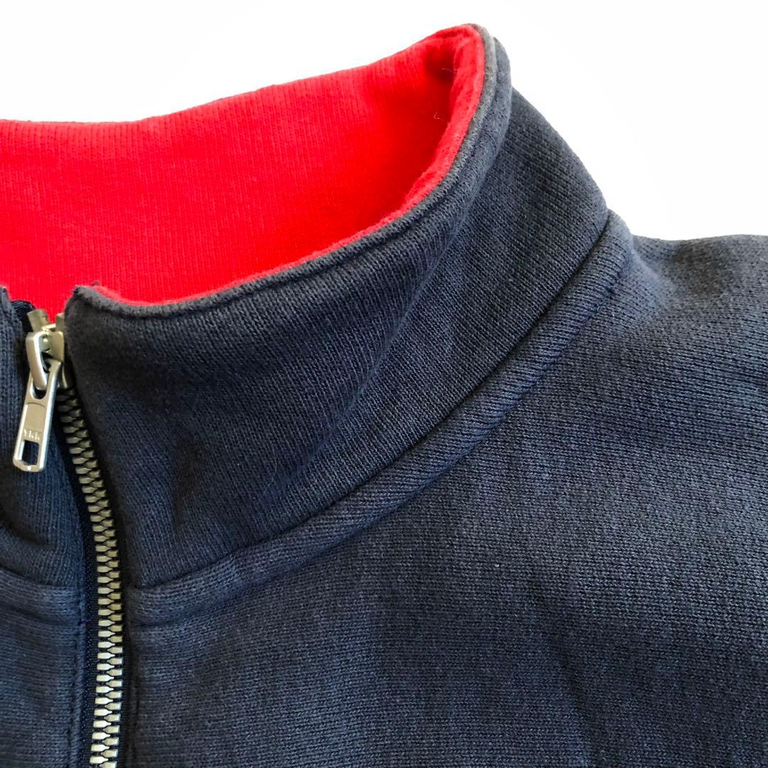 Champion×BEAMS 別注 ハーフジップ スウェット 裏起毛 青タグ