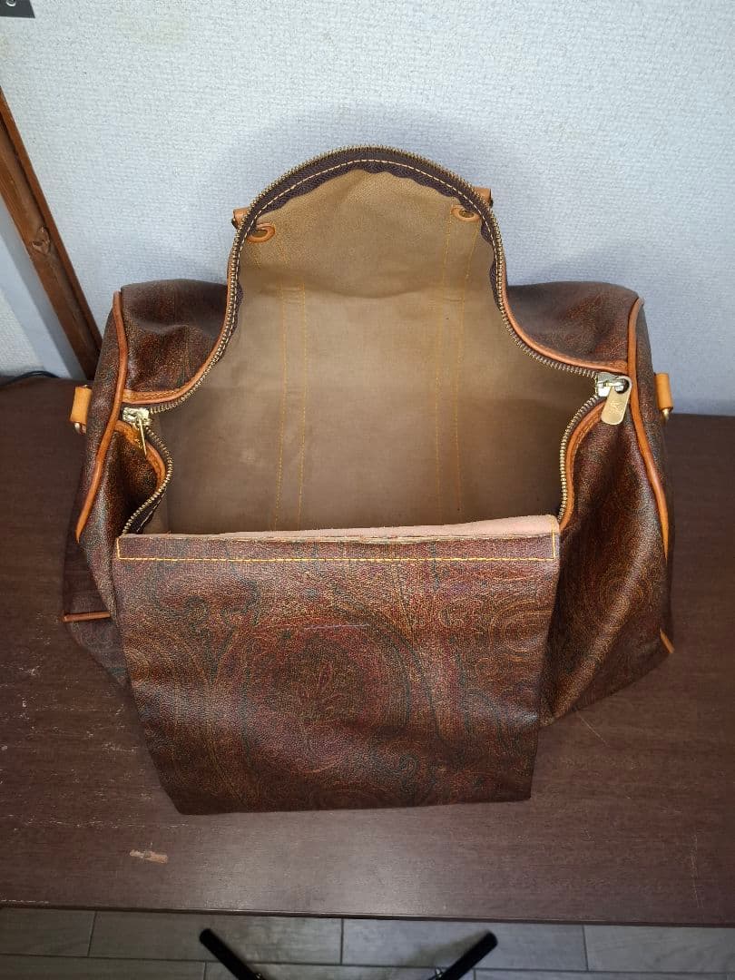 美品 エトロボストンバック　ETRO 　鍵付き ペイズリー柄