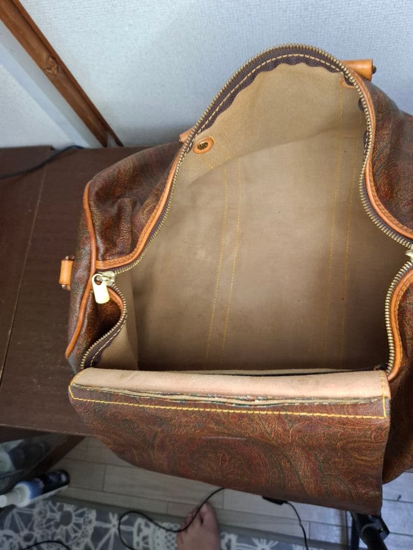 美品 エトロボストンバック　ETRO 　鍵付き ペイズリー柄