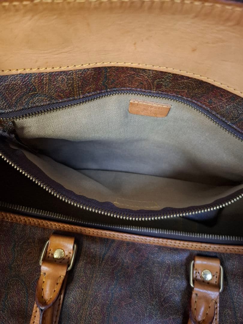美品 エトロボストンバック　ETRO 　鍵付き ペイズリー柄