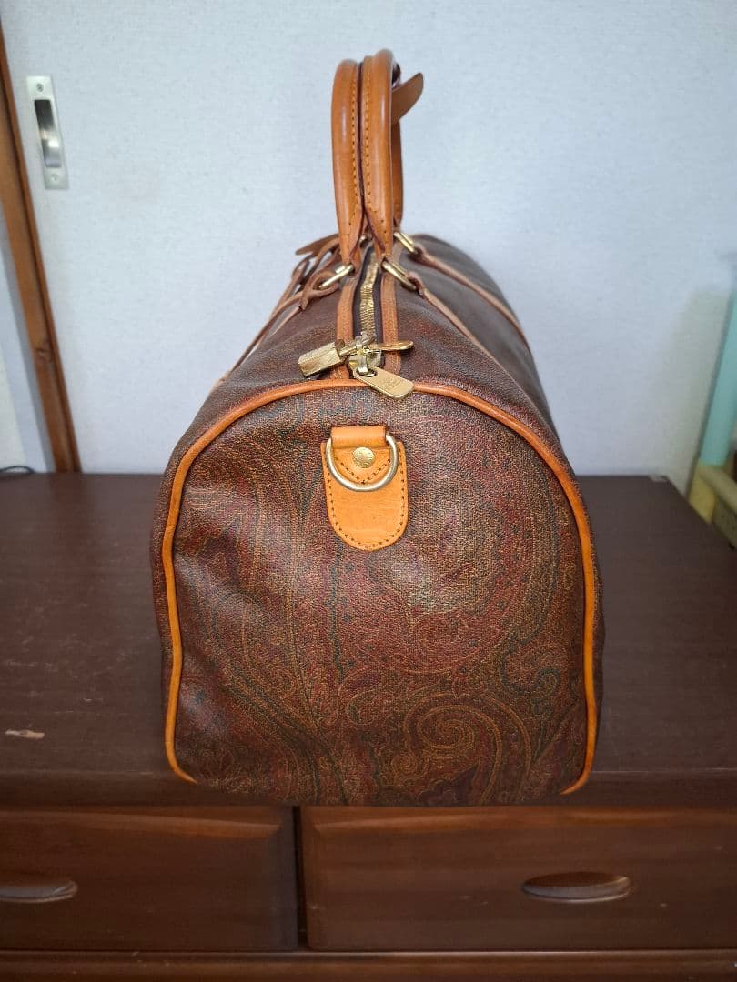 美品 エトロボストンバック　ETRO 　鍵付き ペイズリー柄