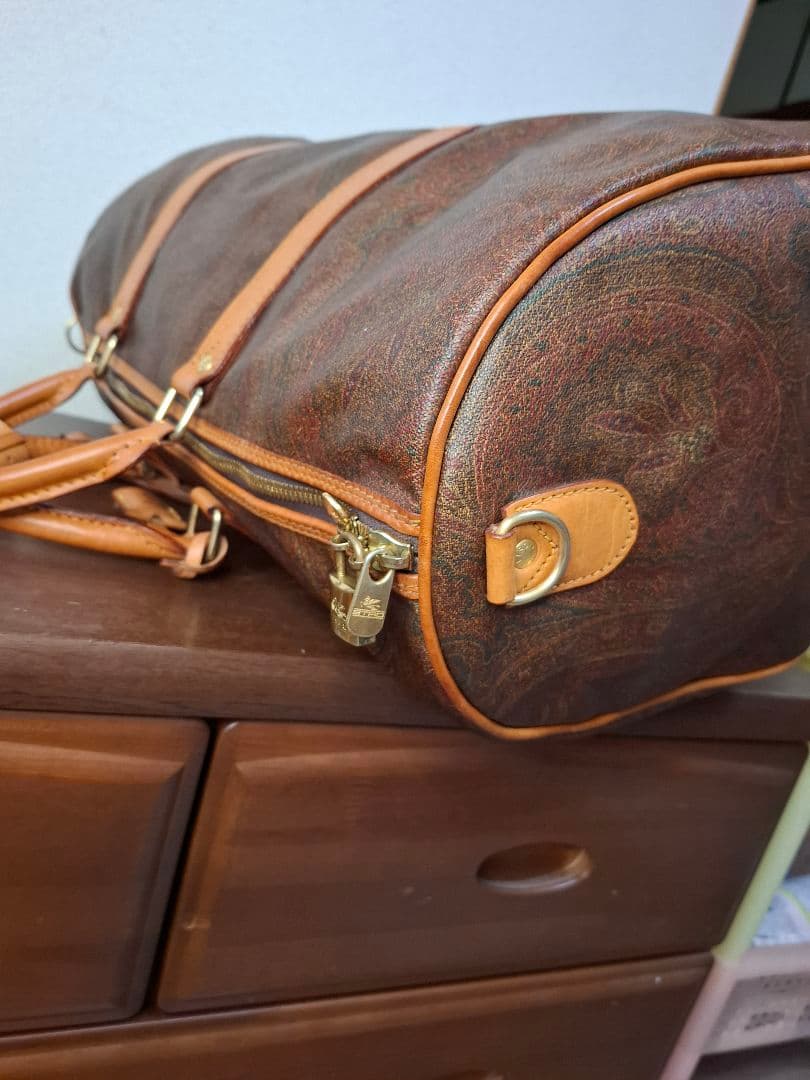美品 エトロボストンバック　ETRO 　鍵付き ペイズリー柄