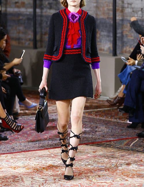 極美品 グッチ ツイード ニット シェリーライン ノーカラージャケット 36