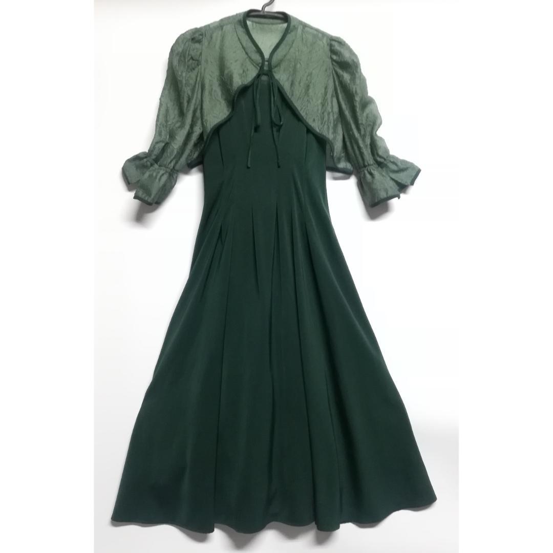 etoll. エトル ジャガードボレロ＆ウエストタックボリュームパーティードレス