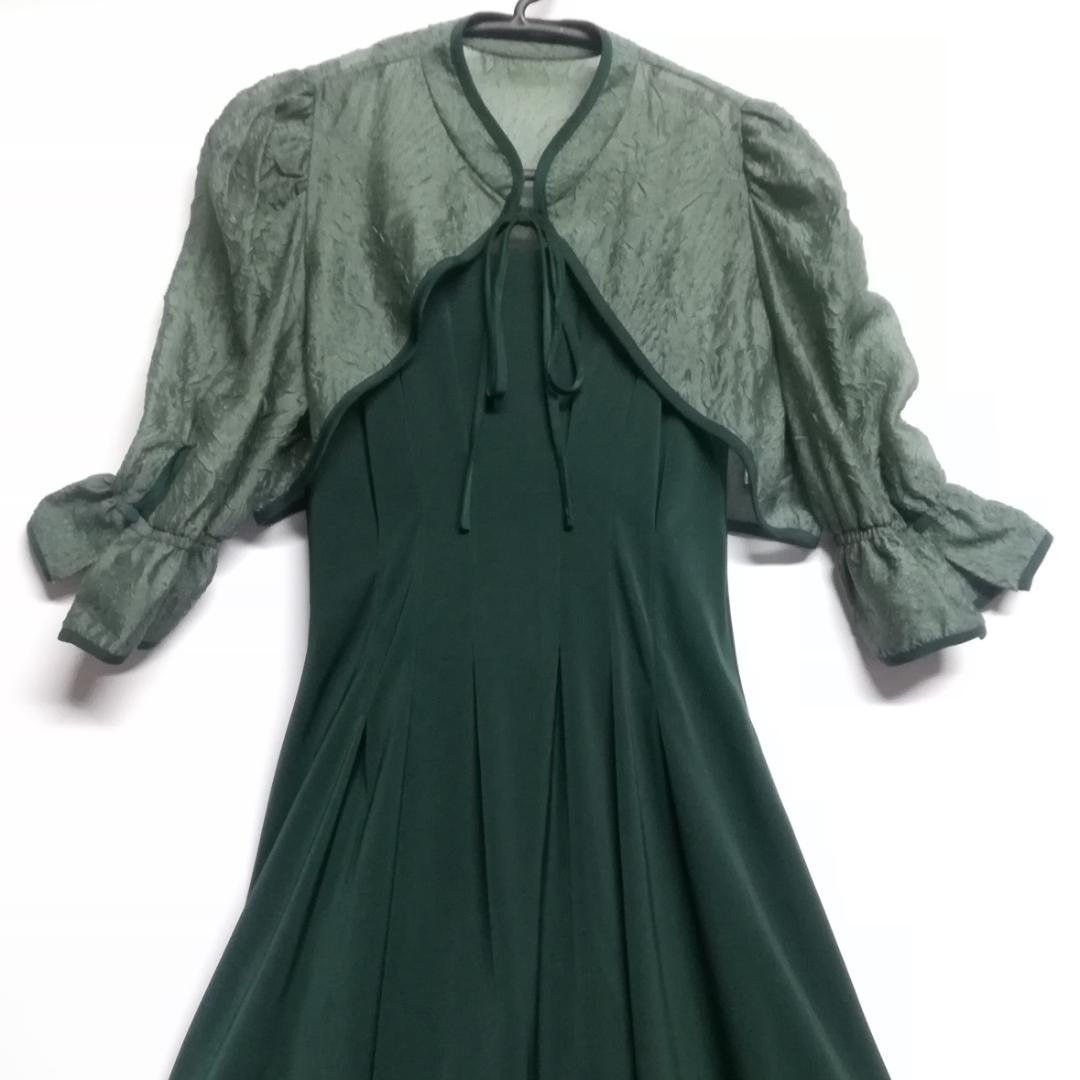 etoll. エトル ジャガードボレロ＆ウエストタックボリュームパーティードレス