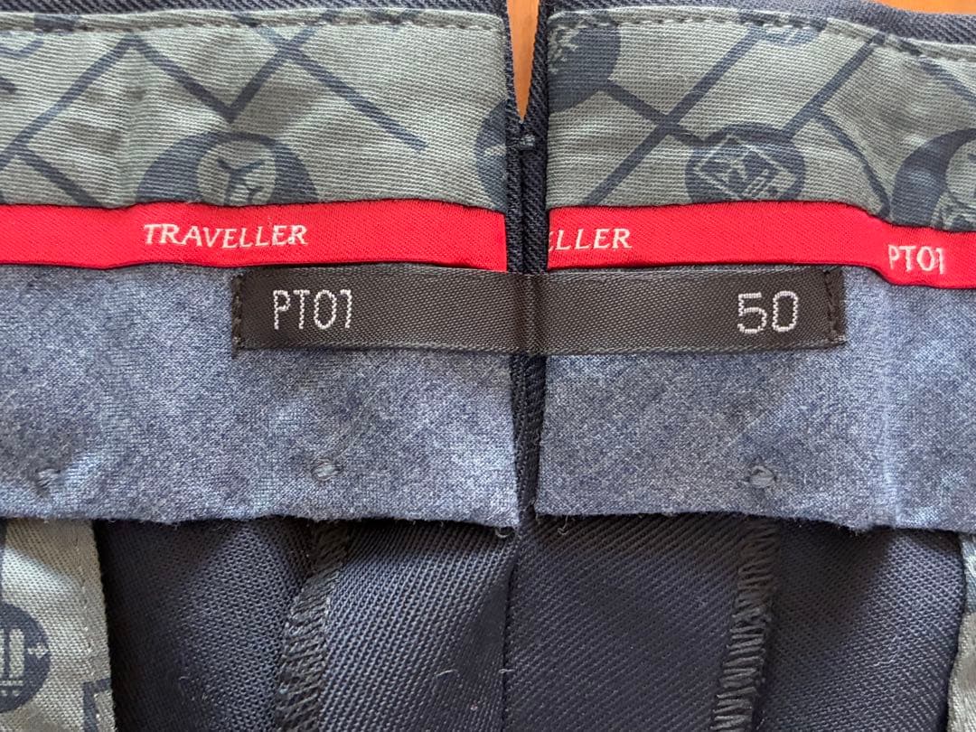 【未使用裾上げ品】PT01 TRAVELLER Navy Slacks 50