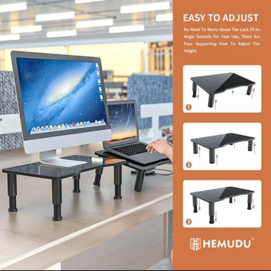 96★コンピューターモニタースタンドライザー 高さ調節可能