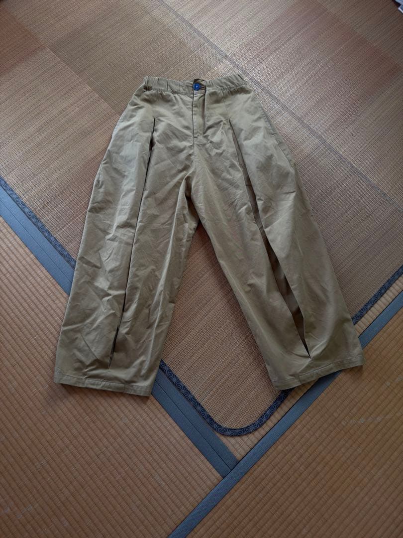 SAGENATION ボックスプリーツトラウザーズ/Mサイズ/ベージュ