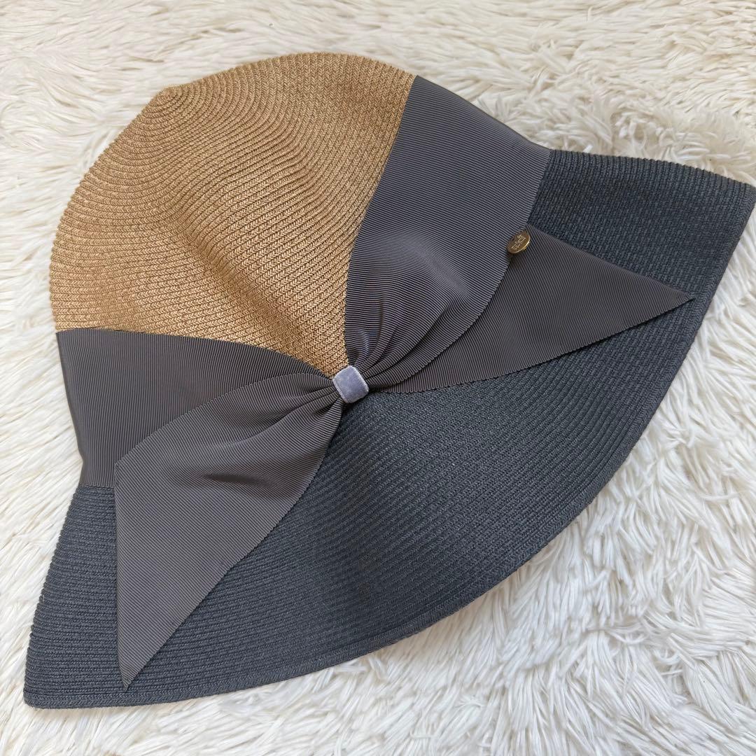 【極美品】アシーナニューヨーク リサコ ツートーンハット リボン 夏