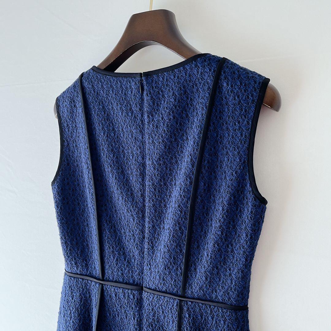 【007】新品　アナイ　ジオメ起毛レースフレア ワンピース　A