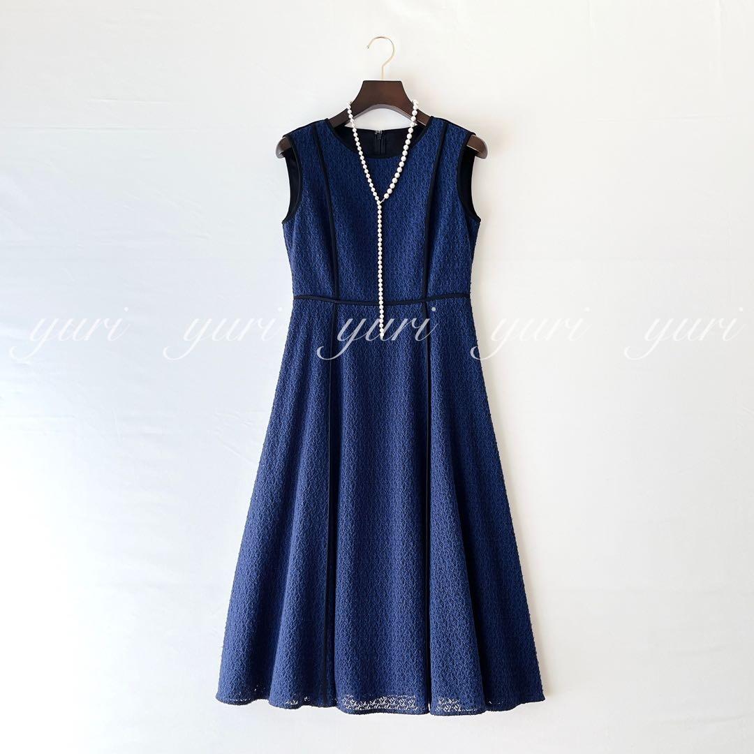 【007】新品　アナイ　ジオメ起毛レースフレア ワンピース　A