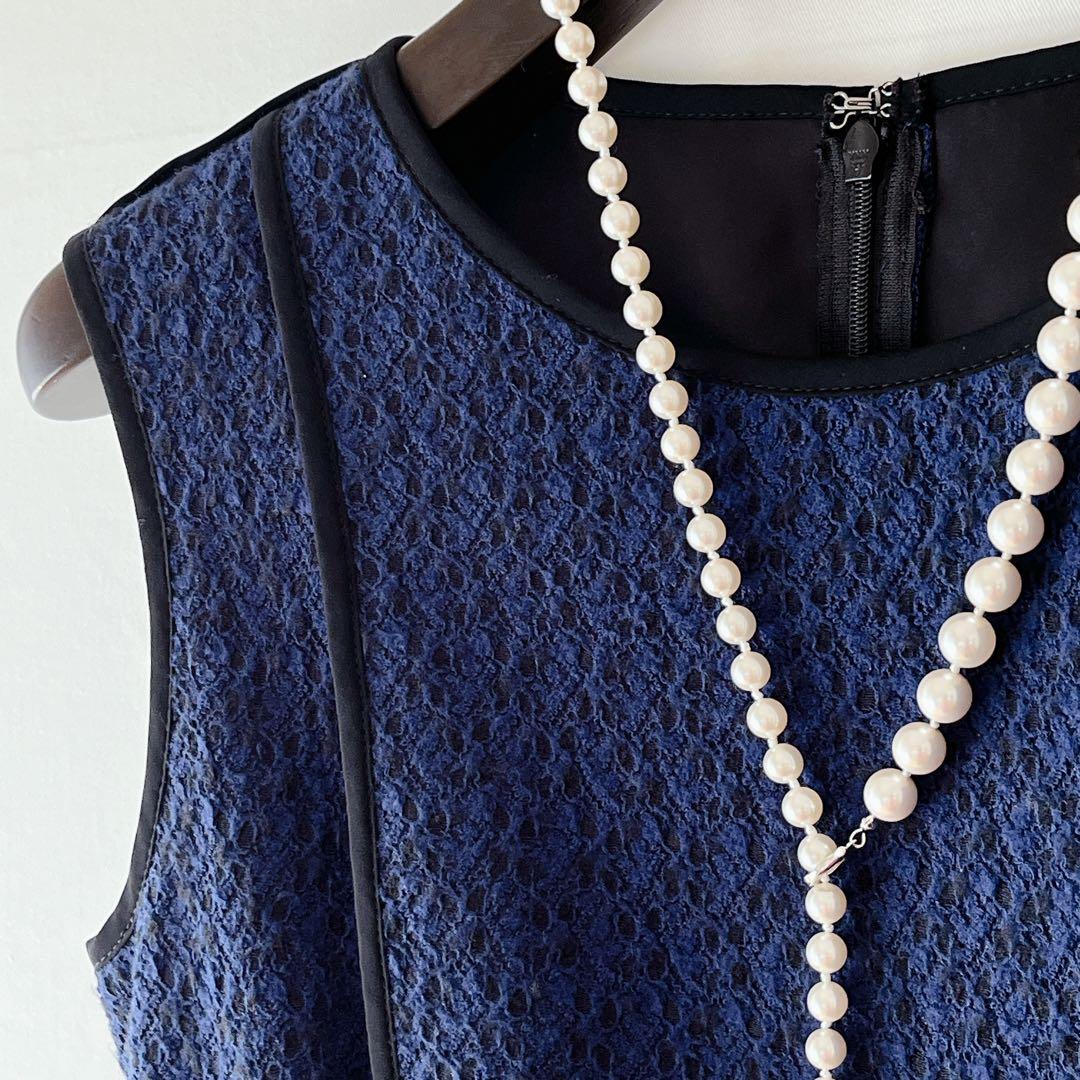 【007】新品　アナイ　ジオメ起毛レースフレア ワンピース　A