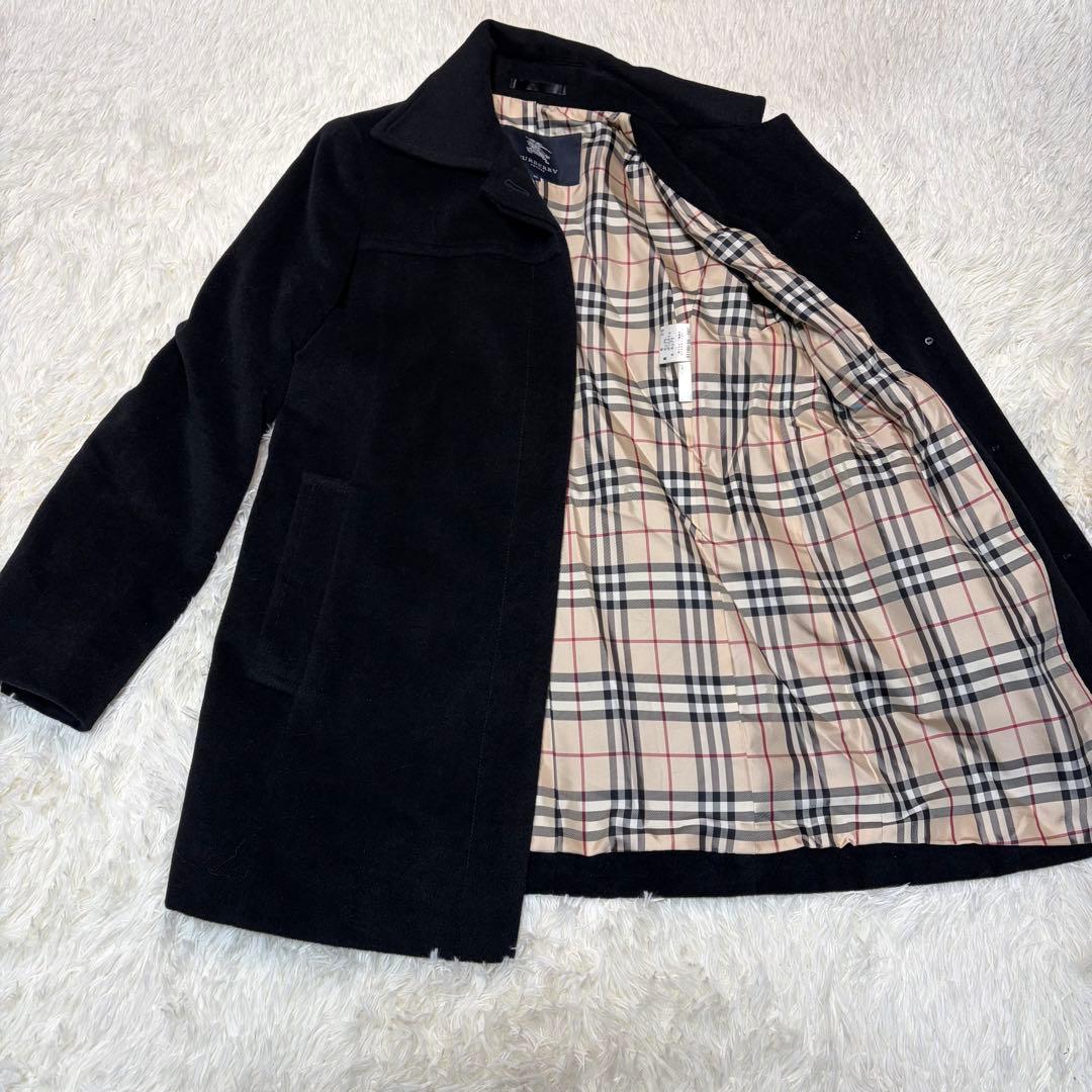 む*。様 極美品✨ BURBERRY ノバチェック ステンカラーコート アンゴラ