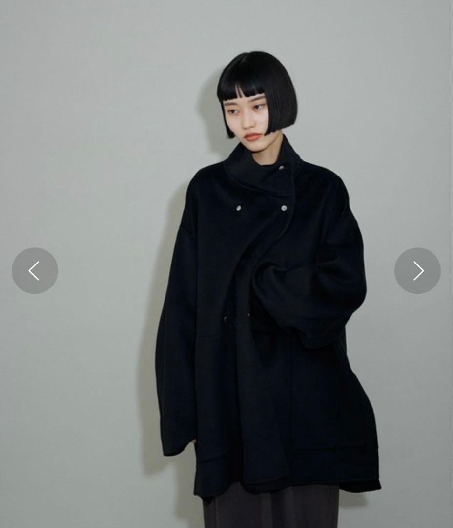 ADAM ET ROPE' スタンドカラーハーフリバーコート