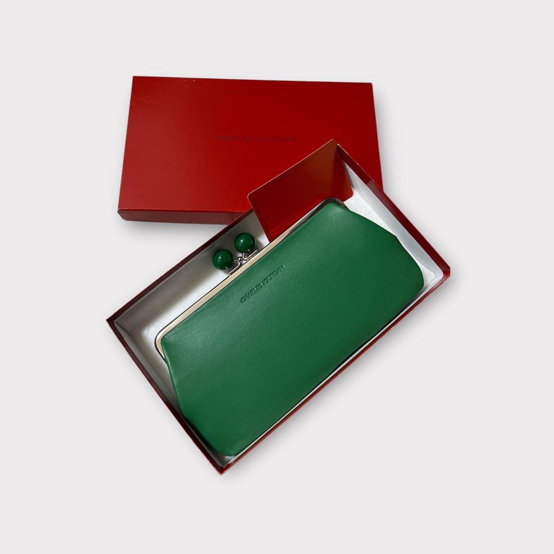 新品　シャルルジョルダン　がま口　財布　グリーン