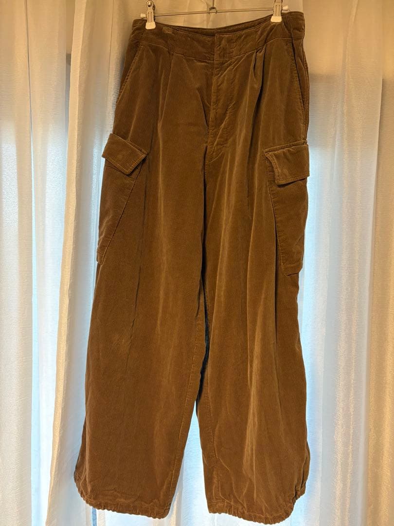 美品unfil ブラウン コーデュロイ カーゴパンツ