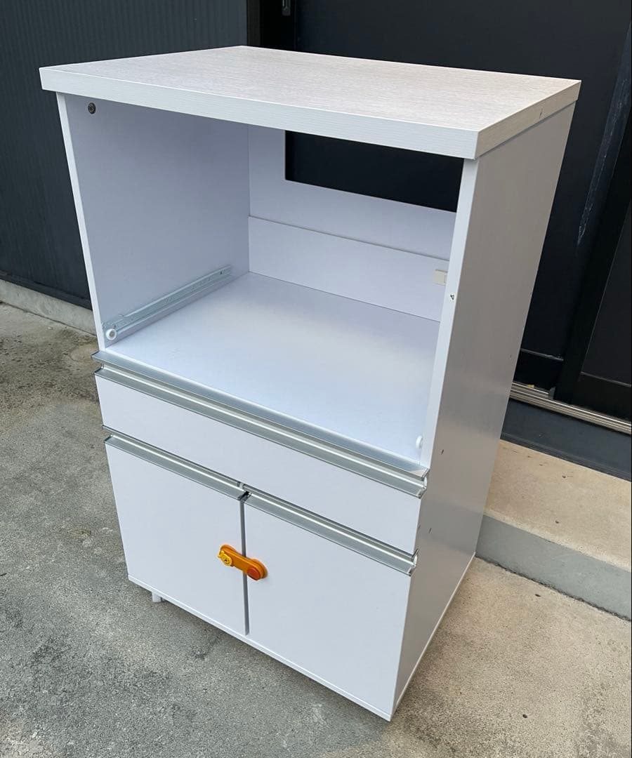 DORIS キッチンラック レンジ台 幅60 キャスター・コンセント付 組立式