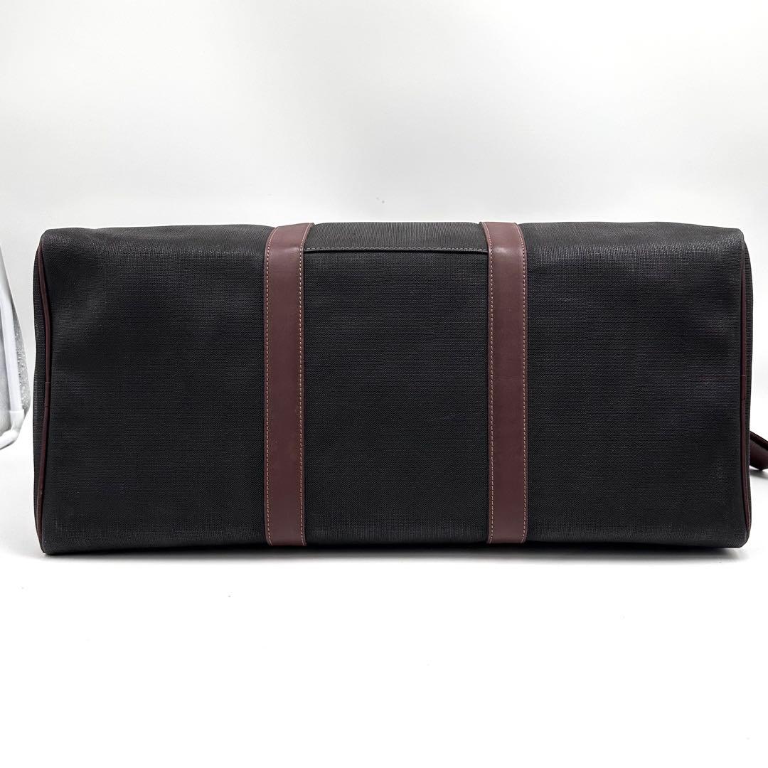 ダンヒル ボストンバッグ 2way 大容量 内側チェック レザー ブラウン