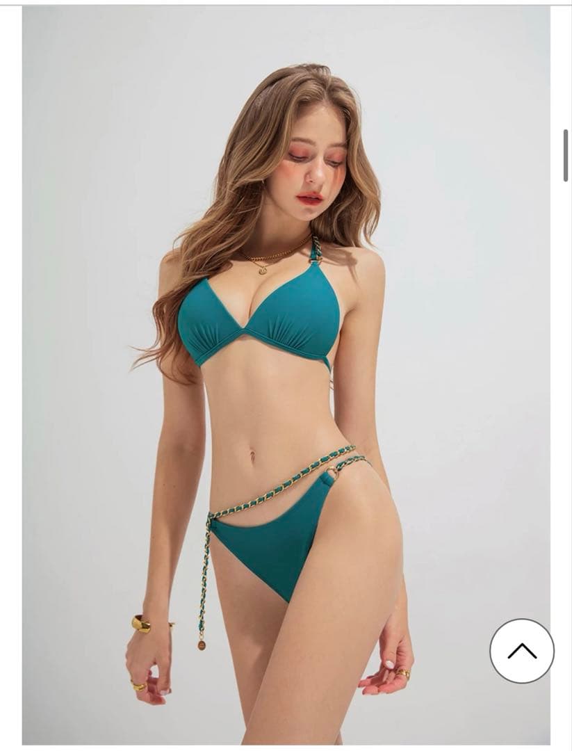 airspaceティール セパレート水着 トライアングルビキニ上下セット