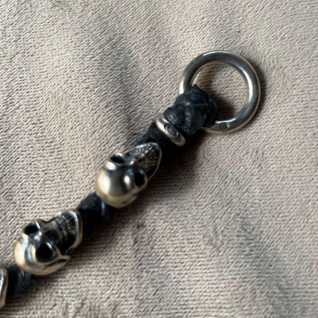 ガボール クラウンスカルプティドキーパー14スカルレザーウォレットチェーン