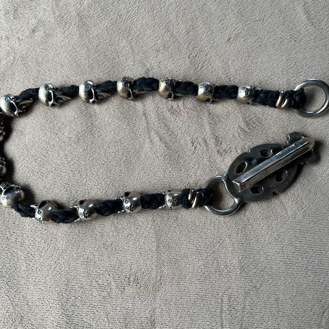 ガボール クラウンスカルプティドキーパー14スカルレザーウォレットチェーン