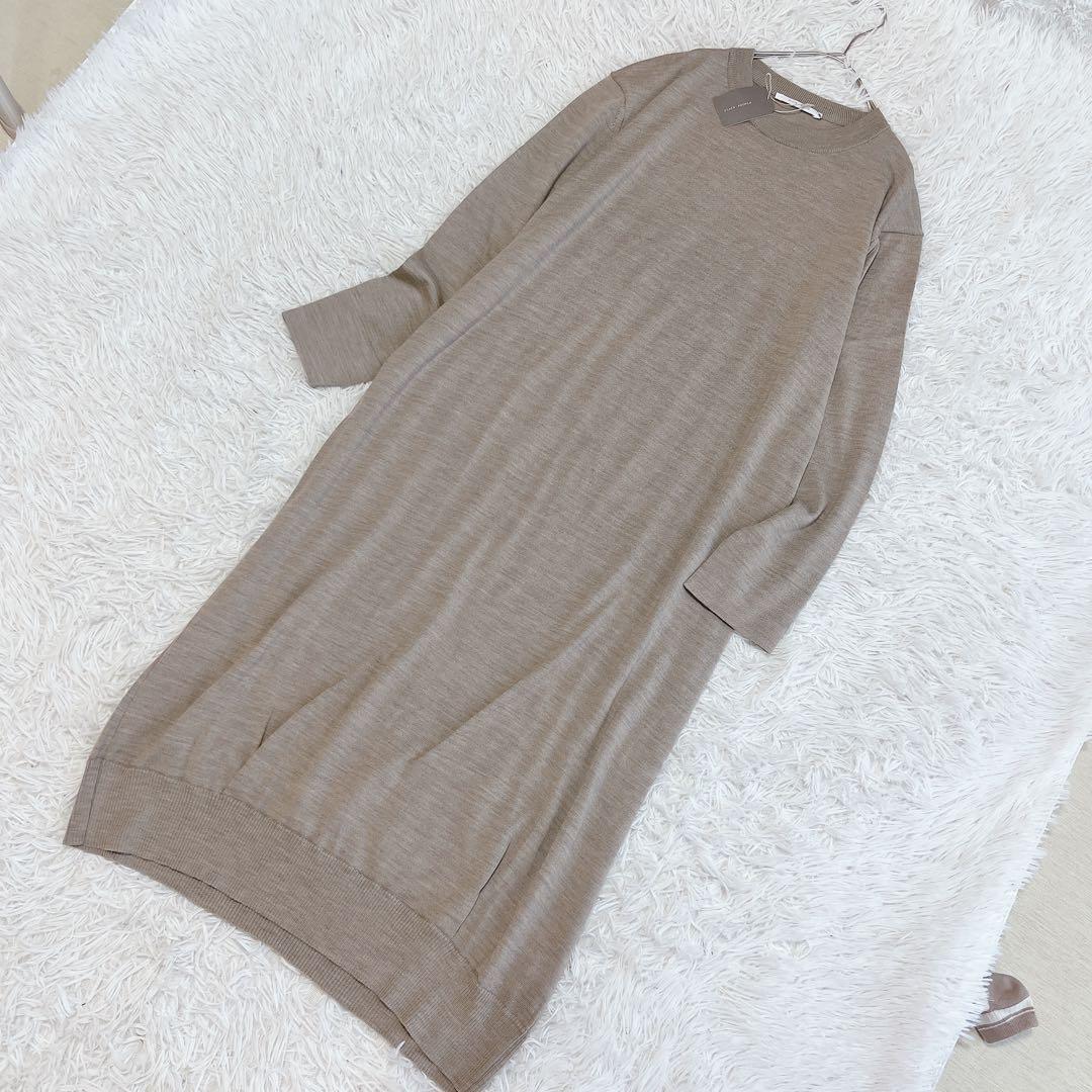 新品タグ付き プレインピープル ロングニットワンピース ウール 日本製 ゆったり