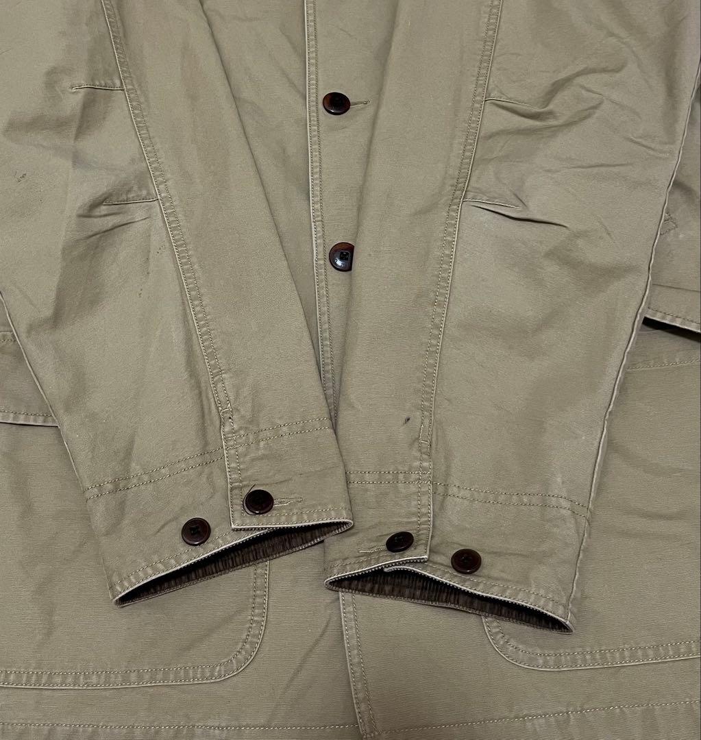 90s l.lbean vintage ベージュ カバーオールコーデュロイ襟 L