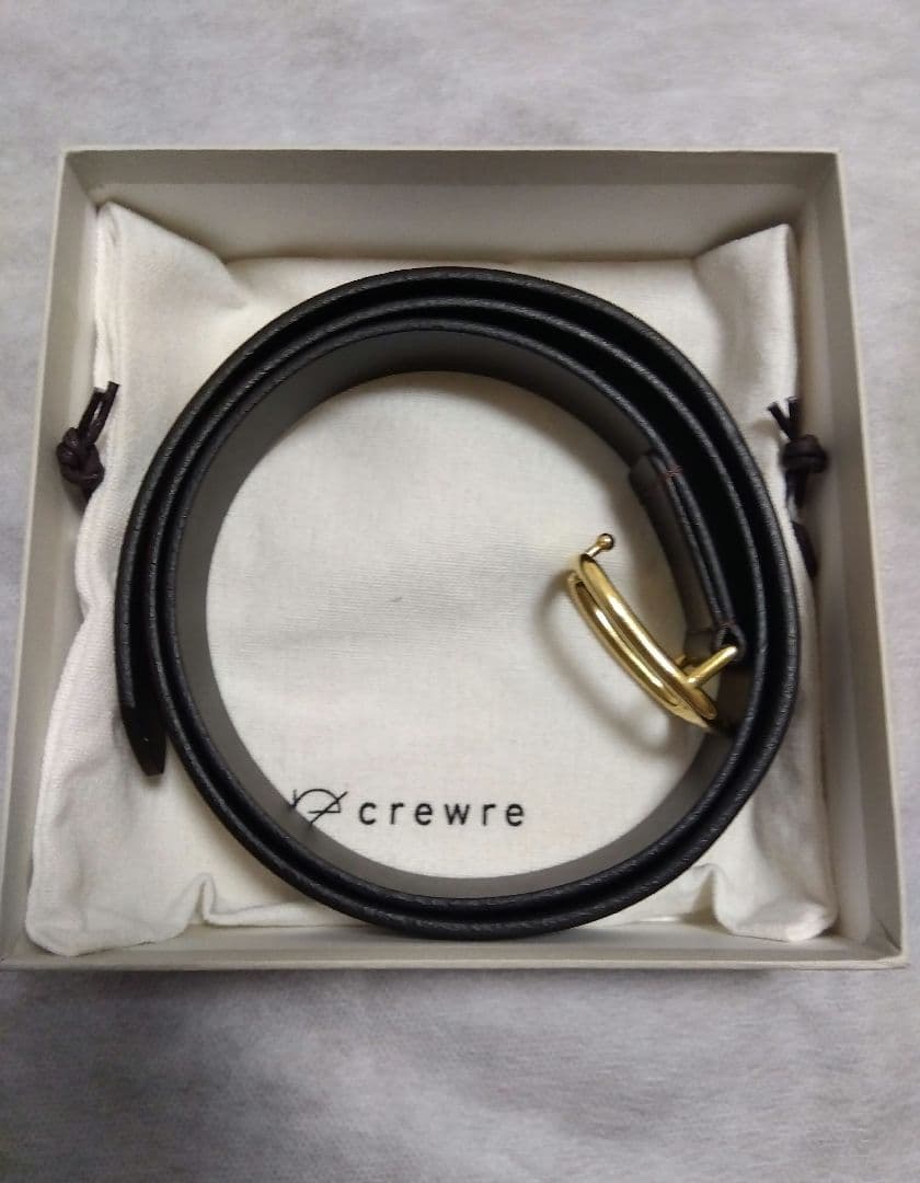 crewre クルーレ ボタンスタッズレザーベルト ブラウン サイズ2 long