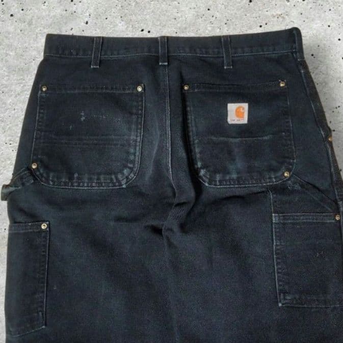 Carhartt ダブルニー BLACK USA製 ペンキ 雰囲気