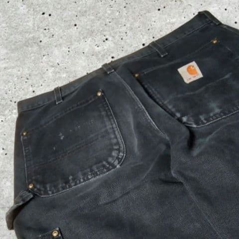 Carhartt ダブルニー BLACK USA製 ペンキ 雰囲気