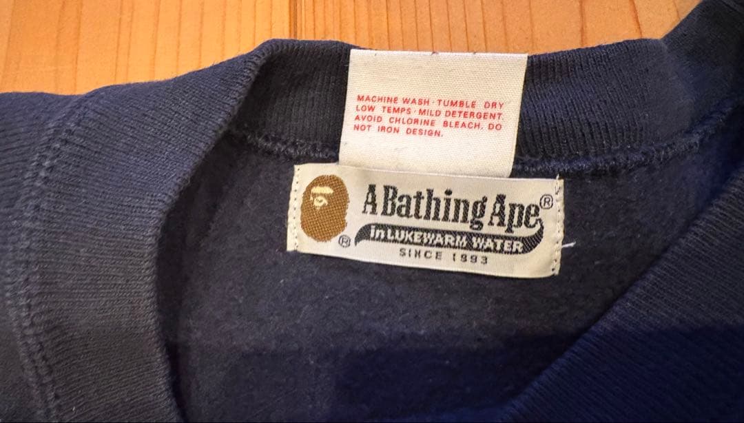 タ*ル様 A BATHING APE×チャンピオン スエット Lネイビー 中古u