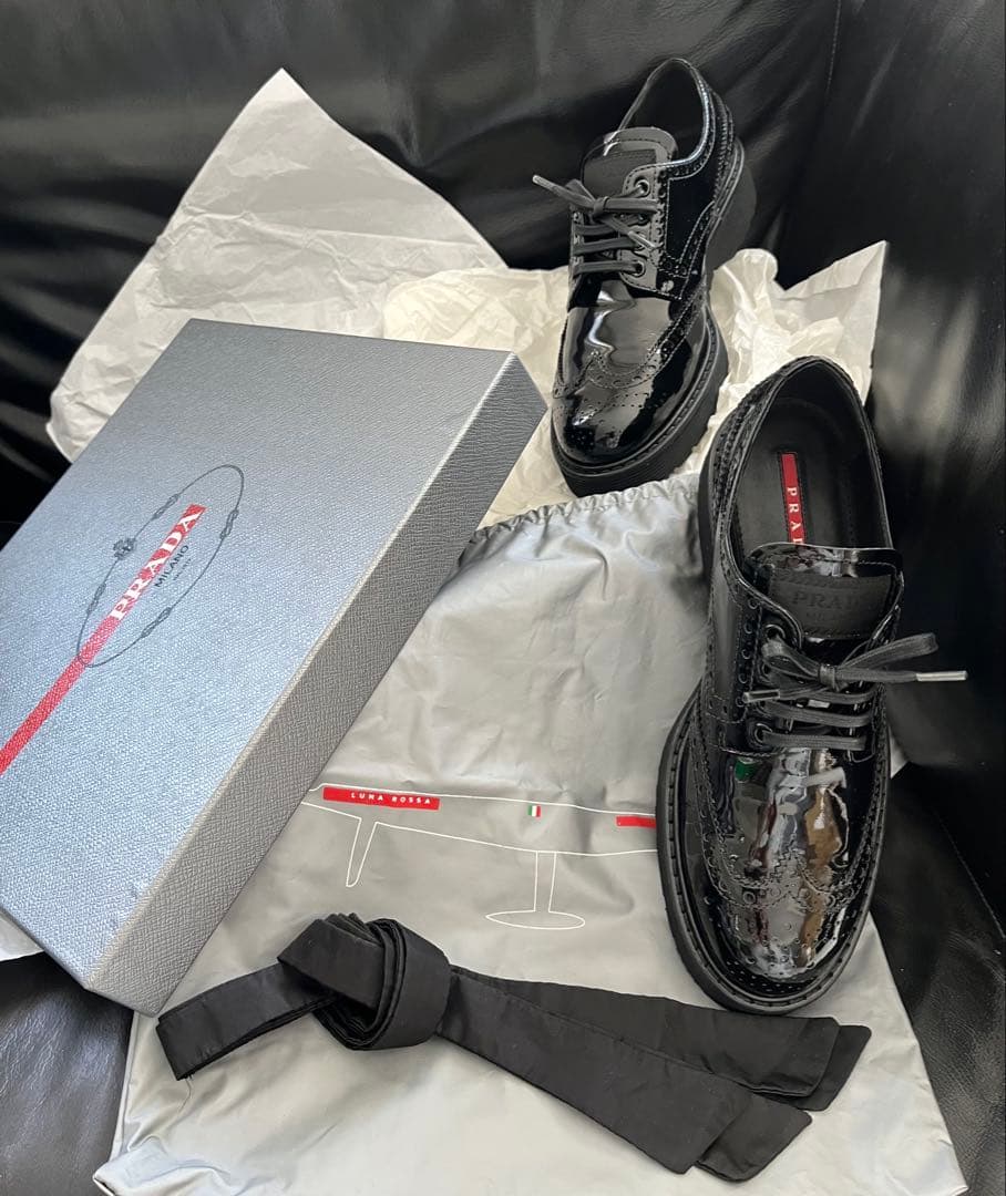 PRADA プラダ ウィングチップ パテントレザー シューズ オックスフォード