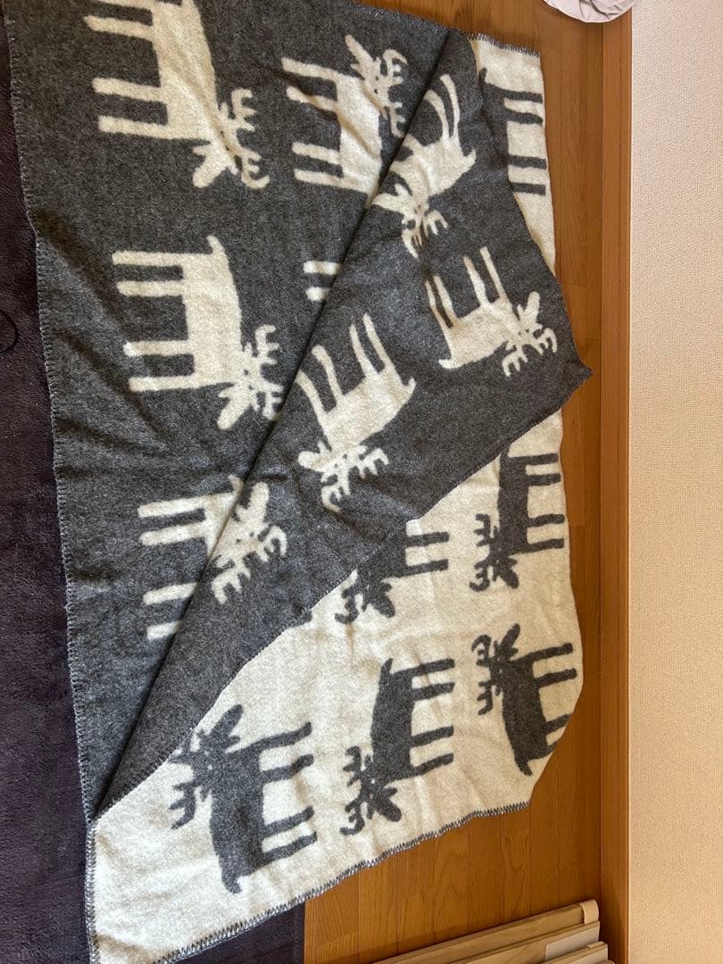 KLIPPAN トナカイ柄ウールブランケット