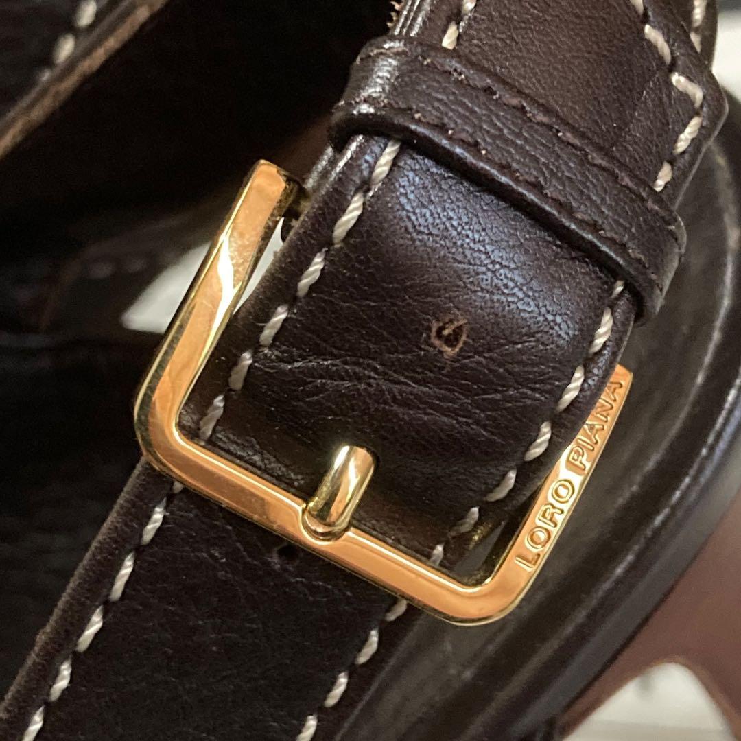 ロロピアーナ　レザー ストラップサンダル　35　22cm相当　ブラウン系