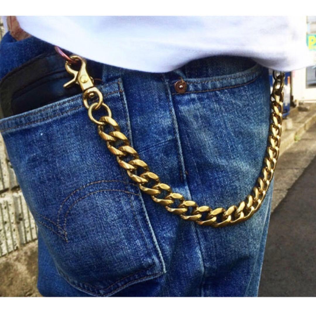 極太 ウォレット チェーン 喜平 ブラス 真鍮 バイカー chopper 希少