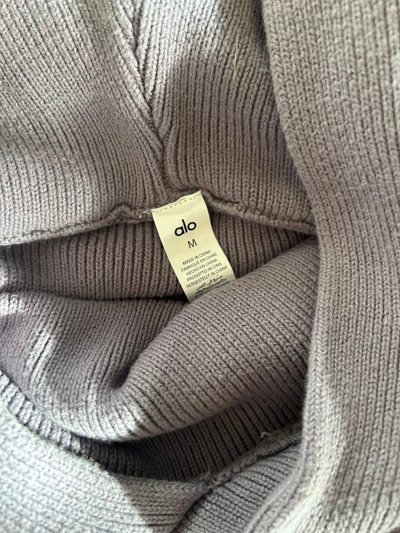 美品alo グレー Mサイズ ニットパーカー